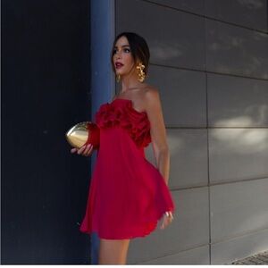 Zara Strapless Red Dress
